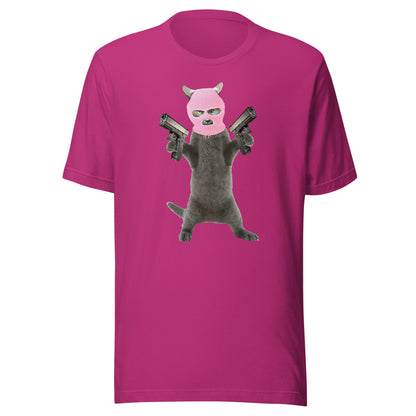 Killa Cat Pink Mask - Unisex t-shirt